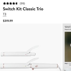 T3 Switch Kit Trio Curling Iron in White and Rose Gold